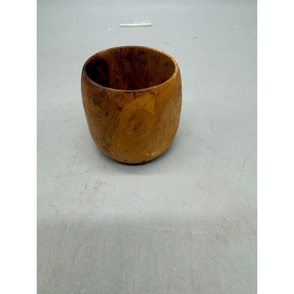 Handcrafted Natural Wood cup bowl 2.25" Brown READ - Picture 4 of 8